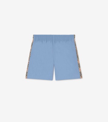 BURBERRY チェック柄スイムパンツ140cm Check Trim Swim Shorts in Cornflower blue | Burberry® Official