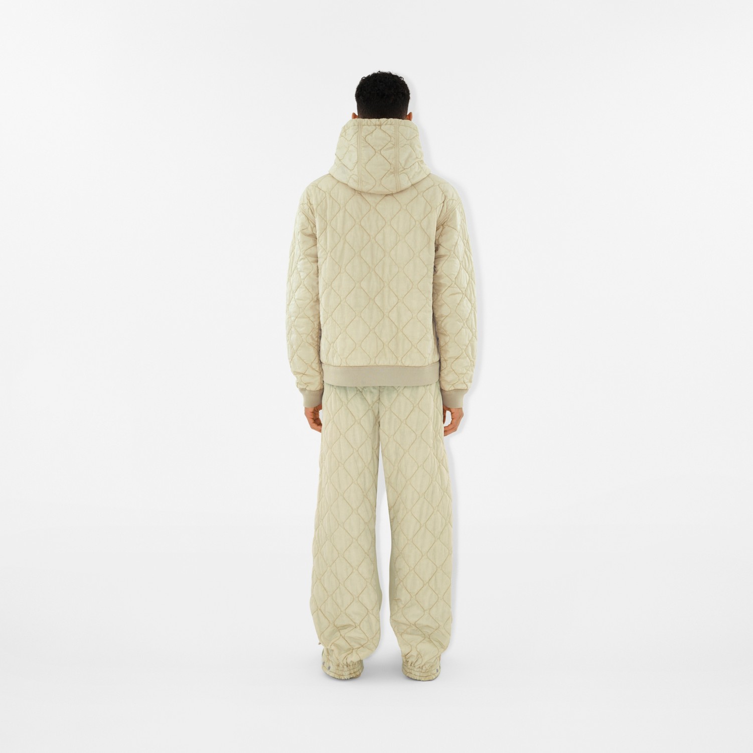 Quilted Nylon Hoodie