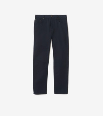 Cotton Moleskin Trousers in Silhouette blue - Men | Burberry® Official