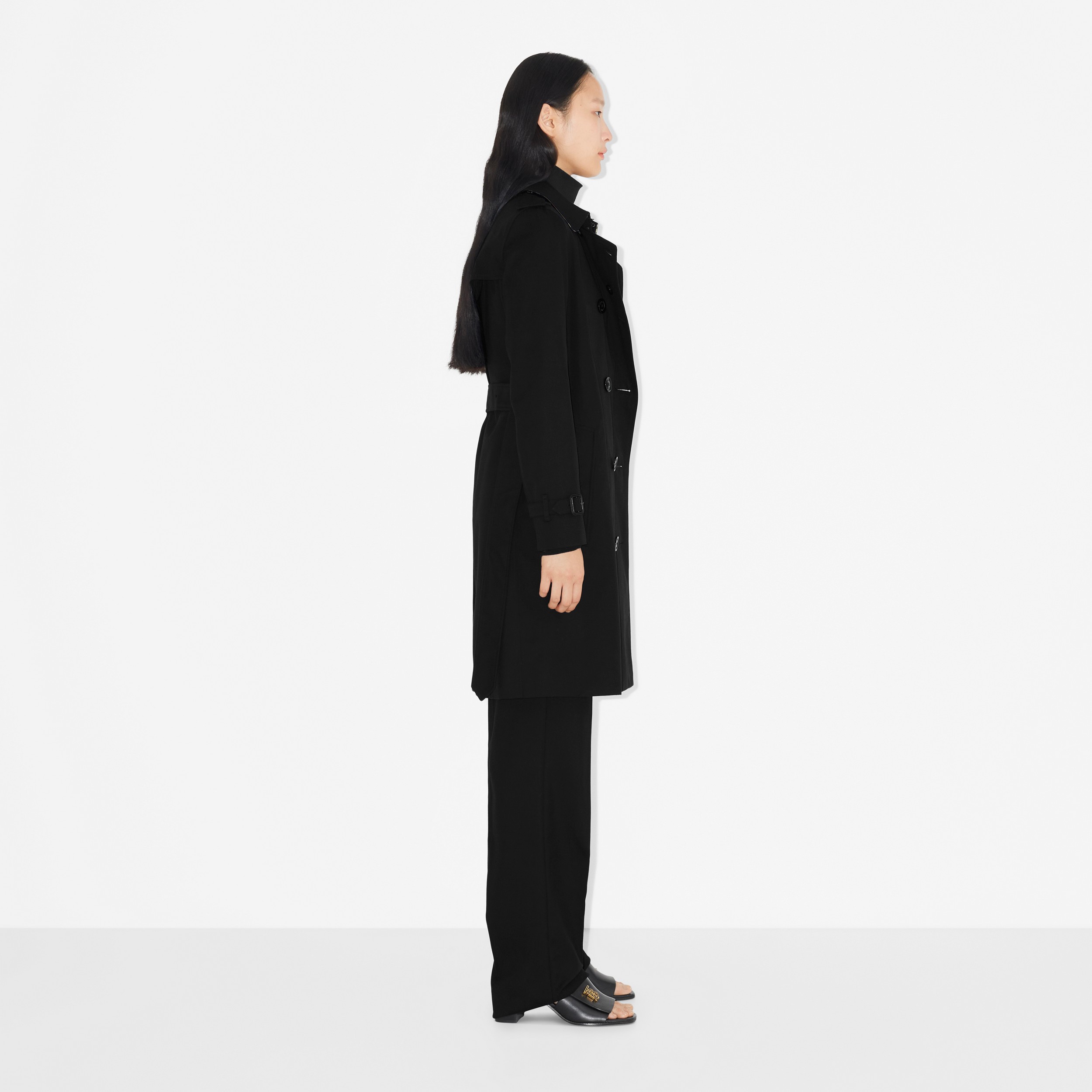 Mid-length Kensington Heritage Trench Coat in Black - Women | Burberry® Official - 3