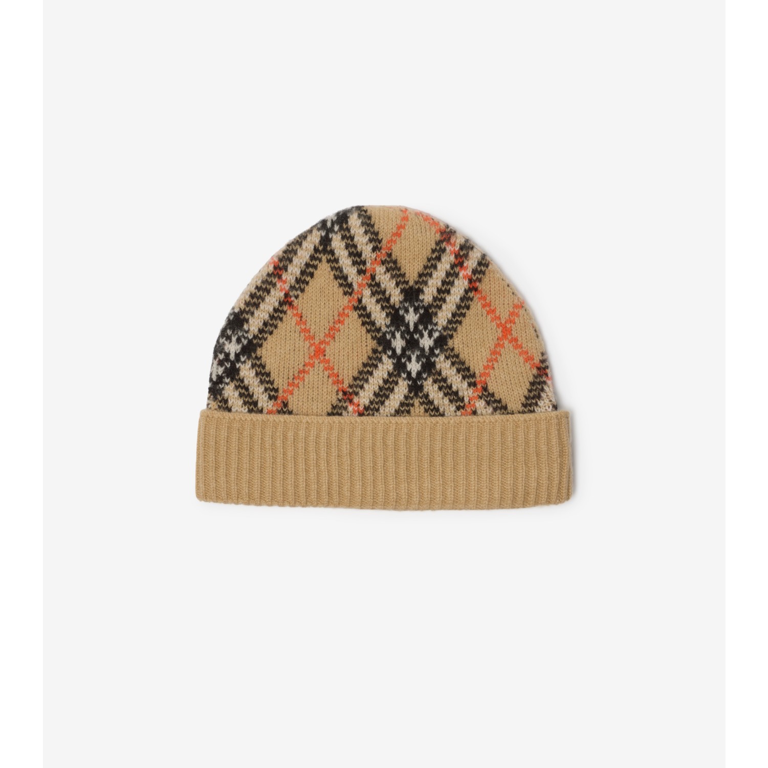 Check Cashmere Beanie