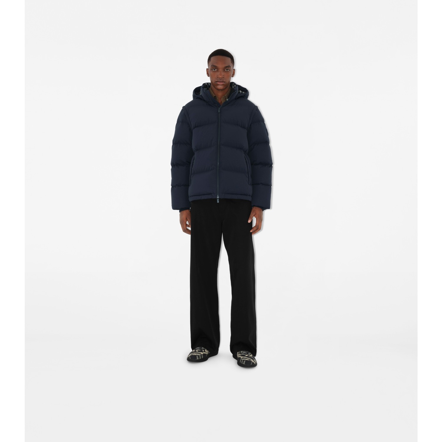 Detachable Sleeve Nylon Puffer Jacket