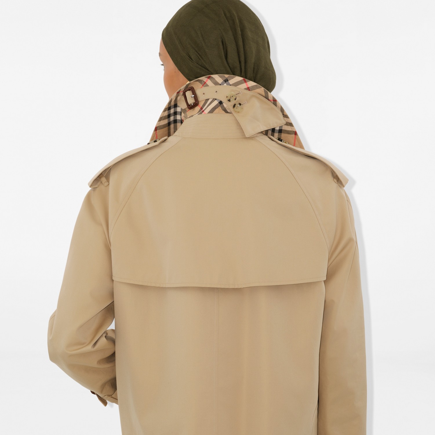 Cropped Gabardine Trench Jacket in Honey - Women, Cotton Cropped Gabardine Trench Jacket in Honey - Women, Cotton