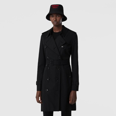 The Mid-length Kensington Heritage Trench Coat in Black | Burberry ...