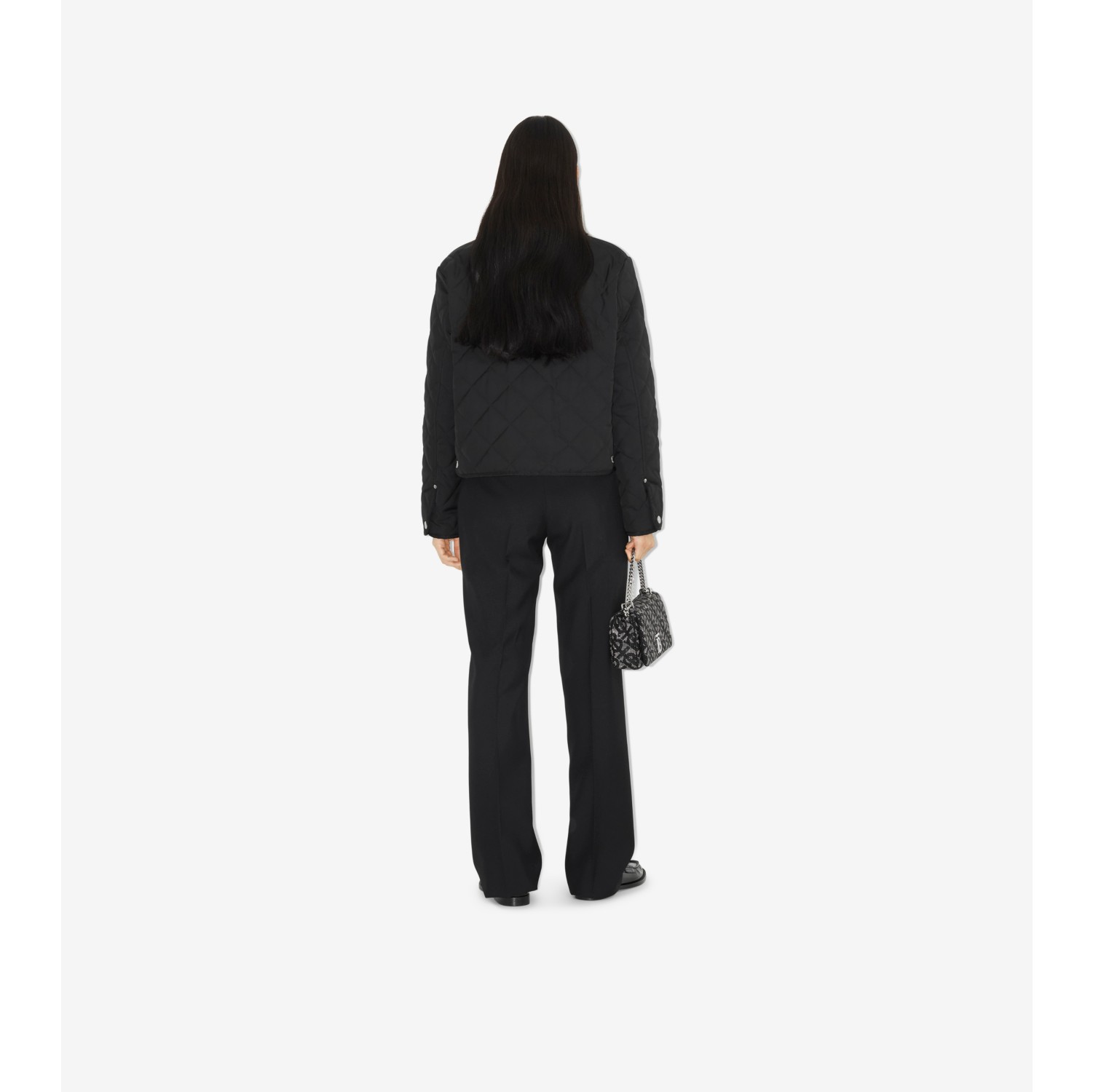 Quilted Cropped Barn Jacket in Black - Women | Burberry® Official