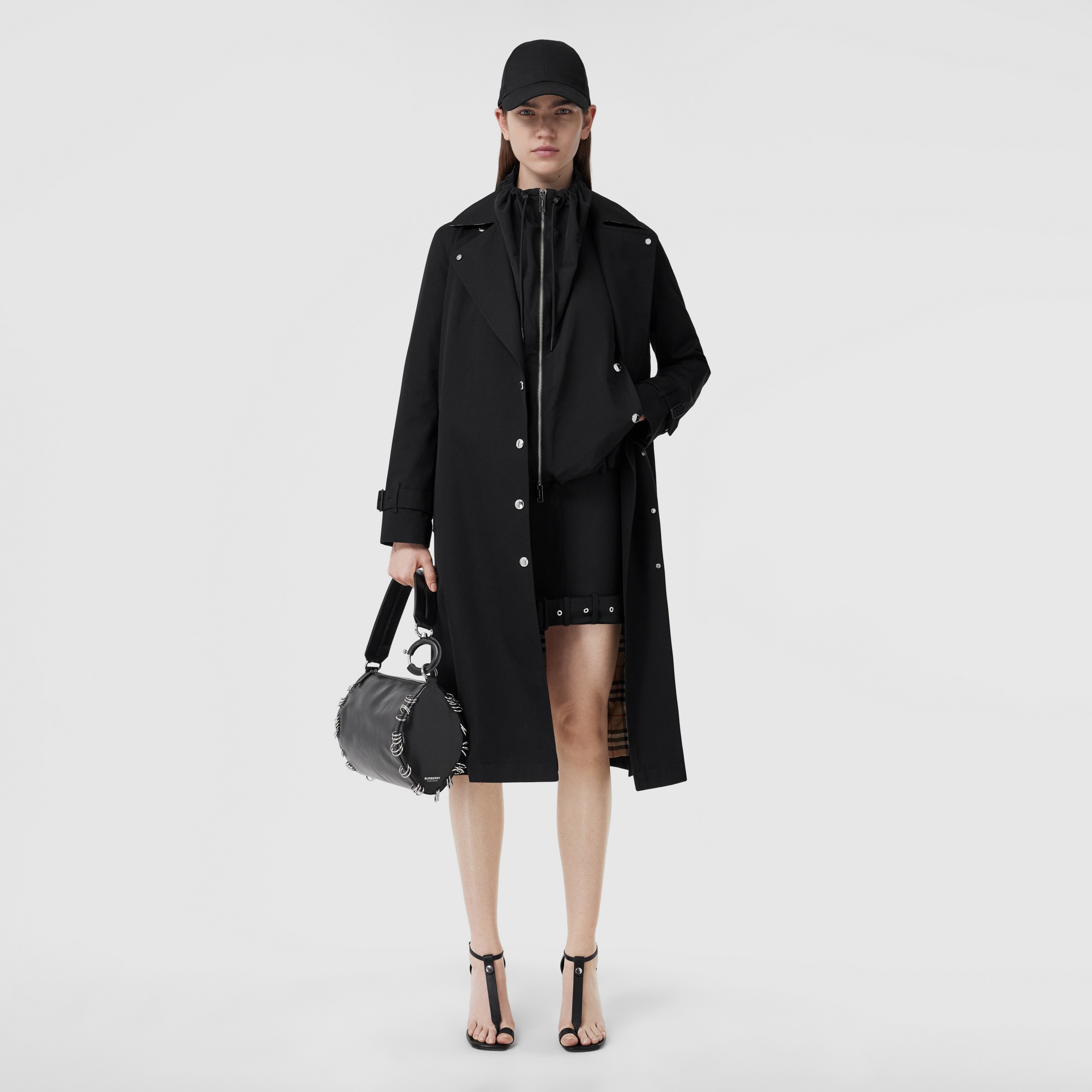 Cotton Gabardine Belted Trench Coat in Black - Women | Burberry® Official - 1