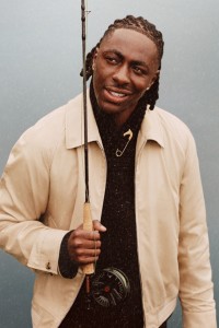 Football player Eze wearing Burberry Harrington Jacket