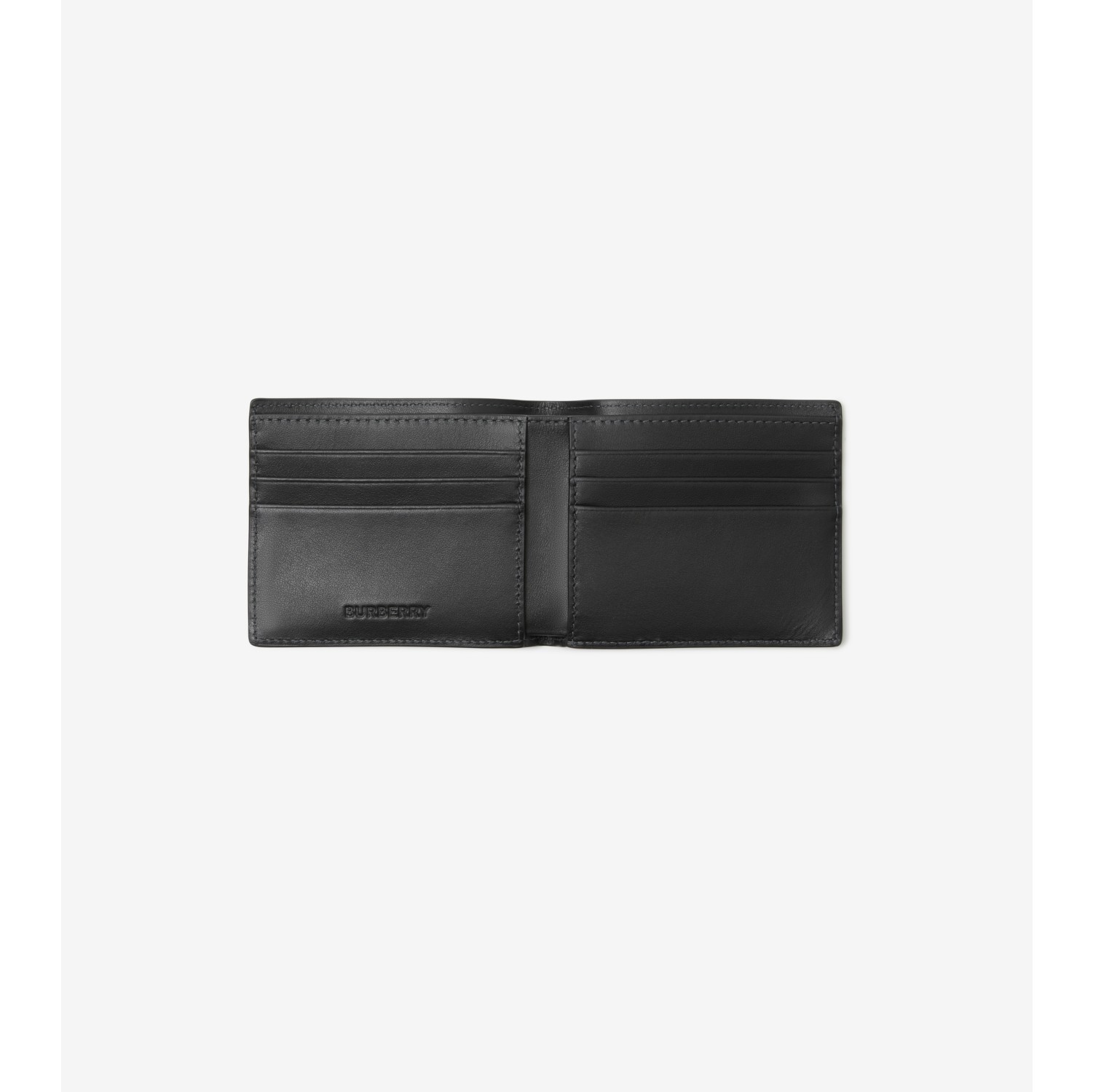 Check Slim Bifold Wallet in Charcoal Men Canvas Burberry Official