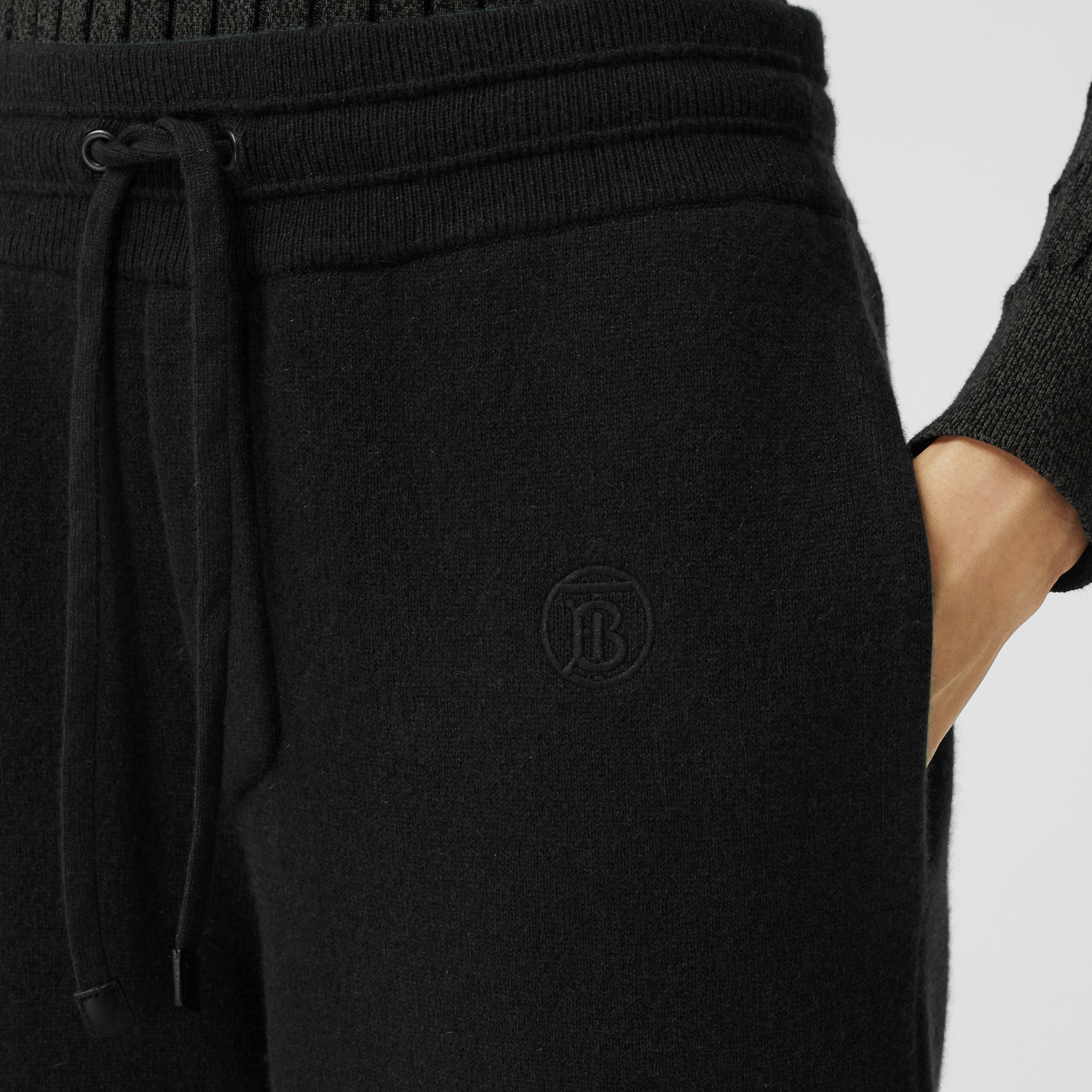 Monogram Motif Cashmere Blend Jogging Pants in Black - Women | Burberry® Official - 2
