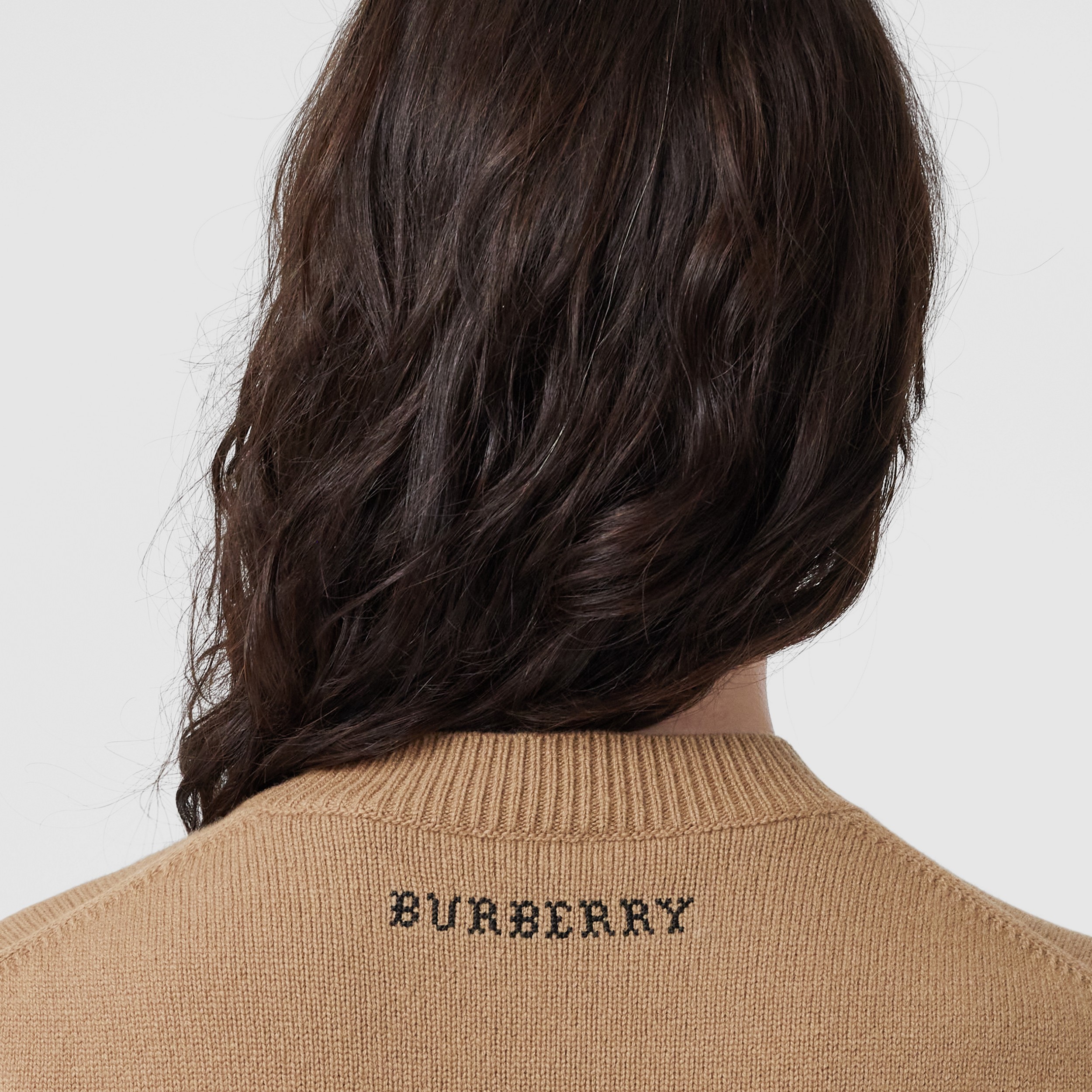 Deer Intarsia Wool Cashmere Blend Sweater in Camel - Women | Burberry® Official - 4