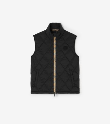 Packable Quilted Nylon Acresford Gilet in Black - Men | Burberry