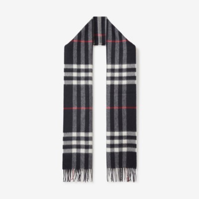 The Burberry Check Cashmere Scarf in Navy | Burberry® Official