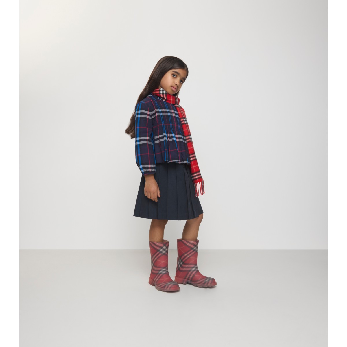  Embroidered Pleated Cotton Blend Skirt