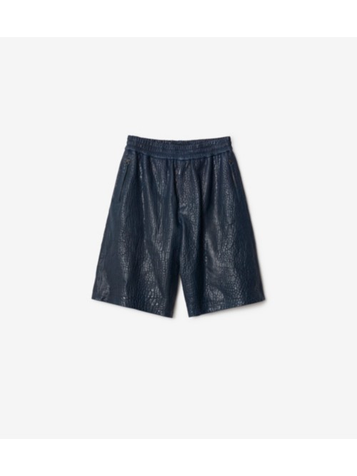 Shop Burberry Leather Shorts In Black