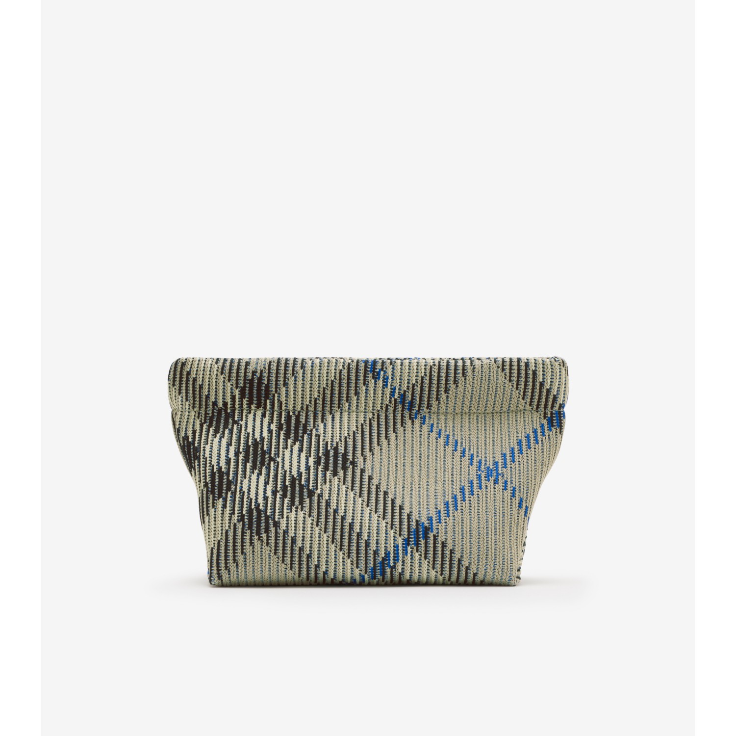 Check Knitted Clutch in Lichen Women Burberry Official