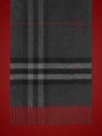 Charcoal The Burberry Check Cashmere Scarf