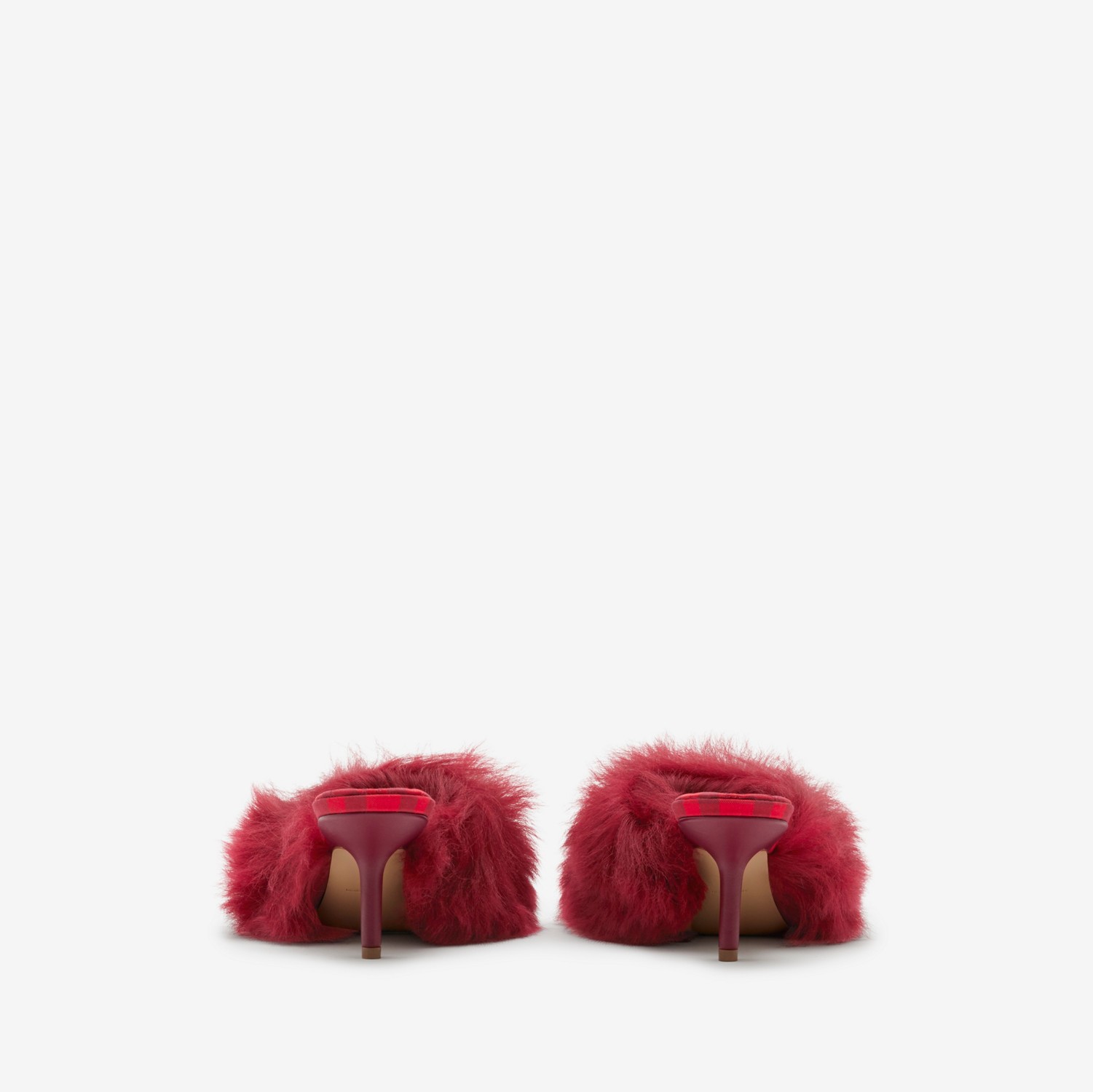 毛羊皮 Minnie 穆勒鞋 (树莓红) - 女士 | Burberry® 博柏利官网