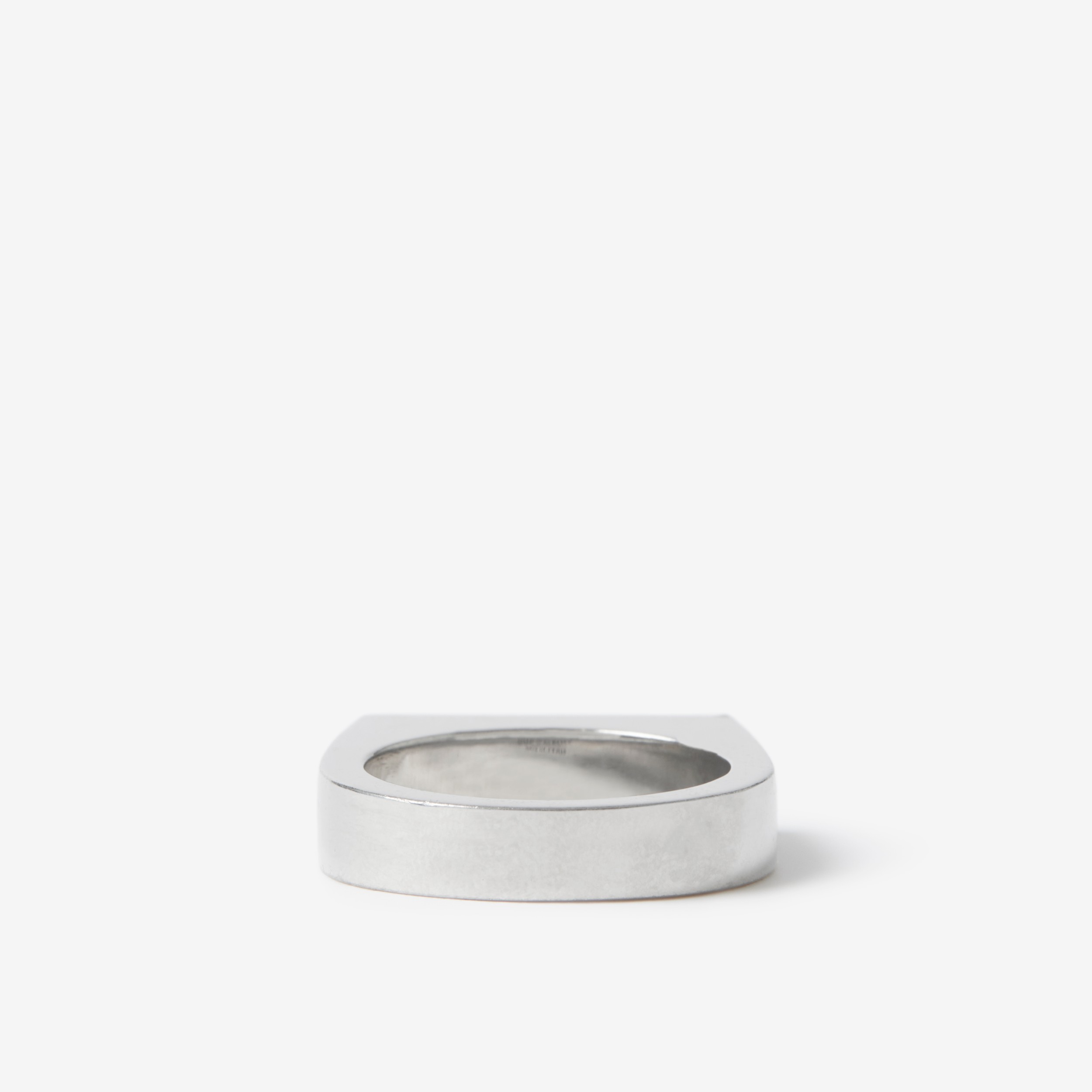 Logo Engraved Palladium-plated Signet Ring in Vintage Steel - Men | Burberry®  Official