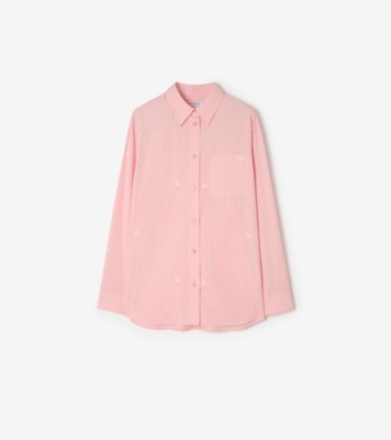 Burberry リラックスフィット ナイト フィルクーペ ストライプコットンシャツ (ダリアピンク／ホワイト) - ウィメンズ | Burberry®公式サイト