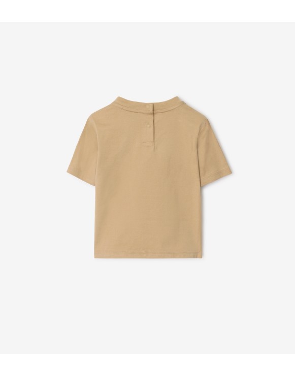 チェックトリム コットンTシャツ