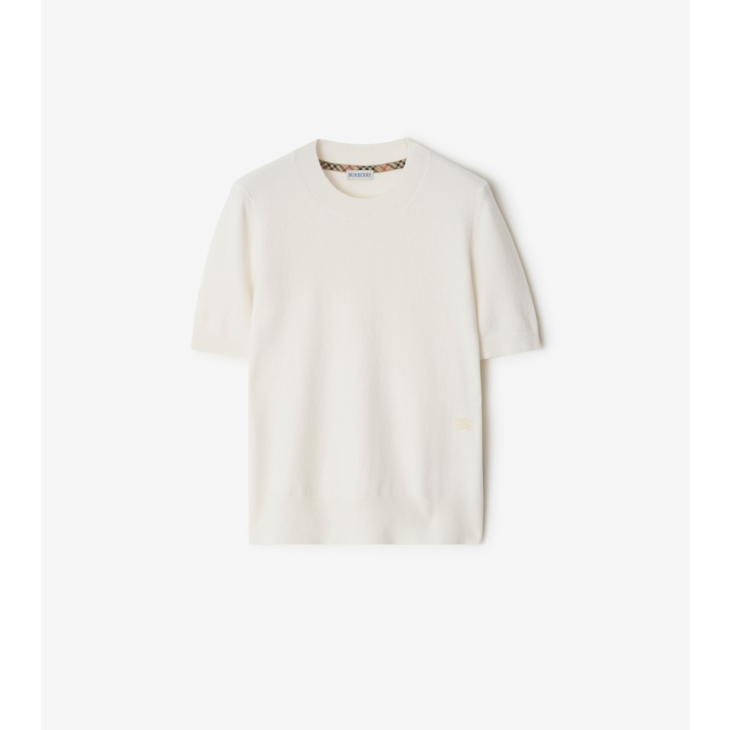 バーバリー　カシミヤ入りトップス Cashmere Blend Top in Chalk - Women | Burberry® Official
