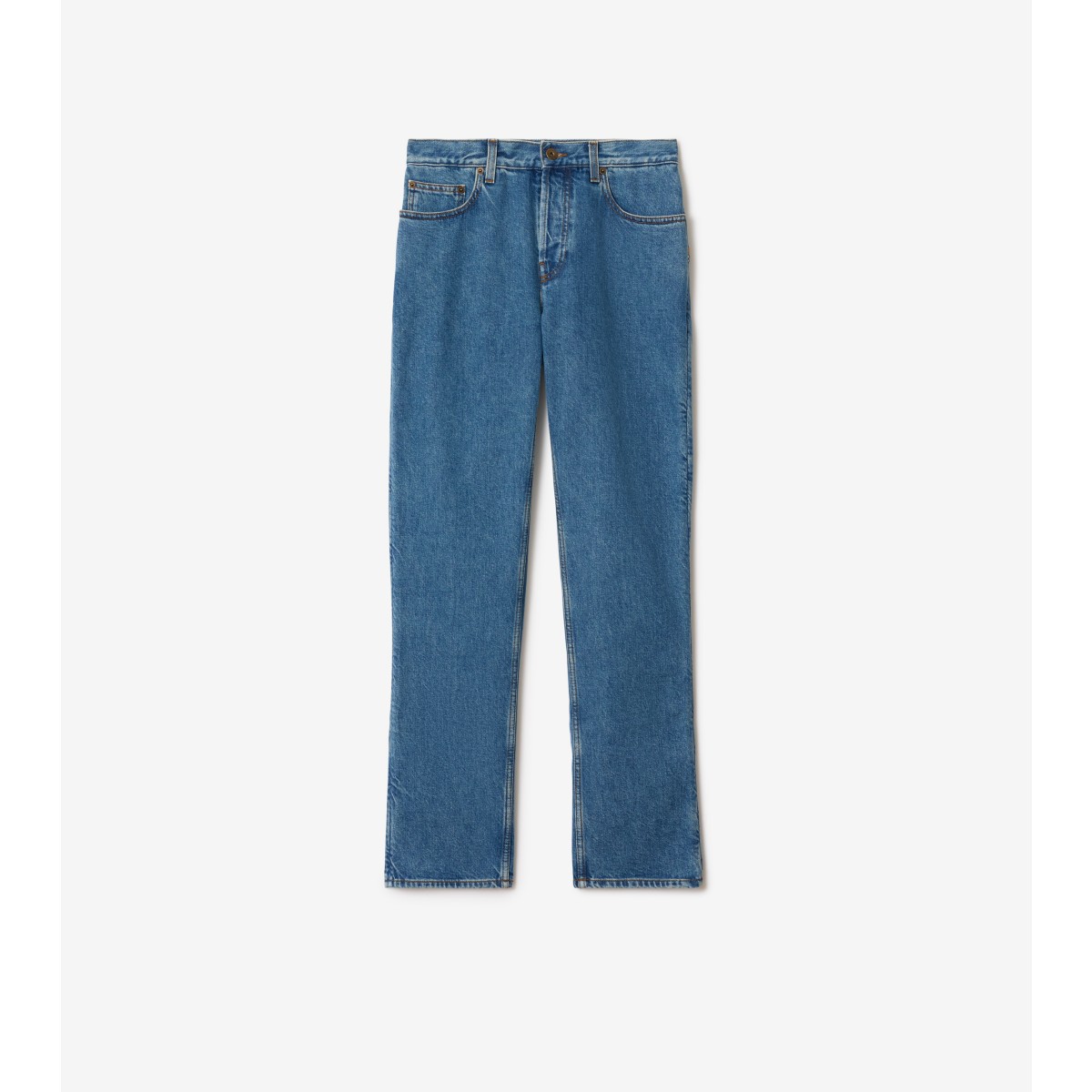  Check Mid-rise Straight Jeans