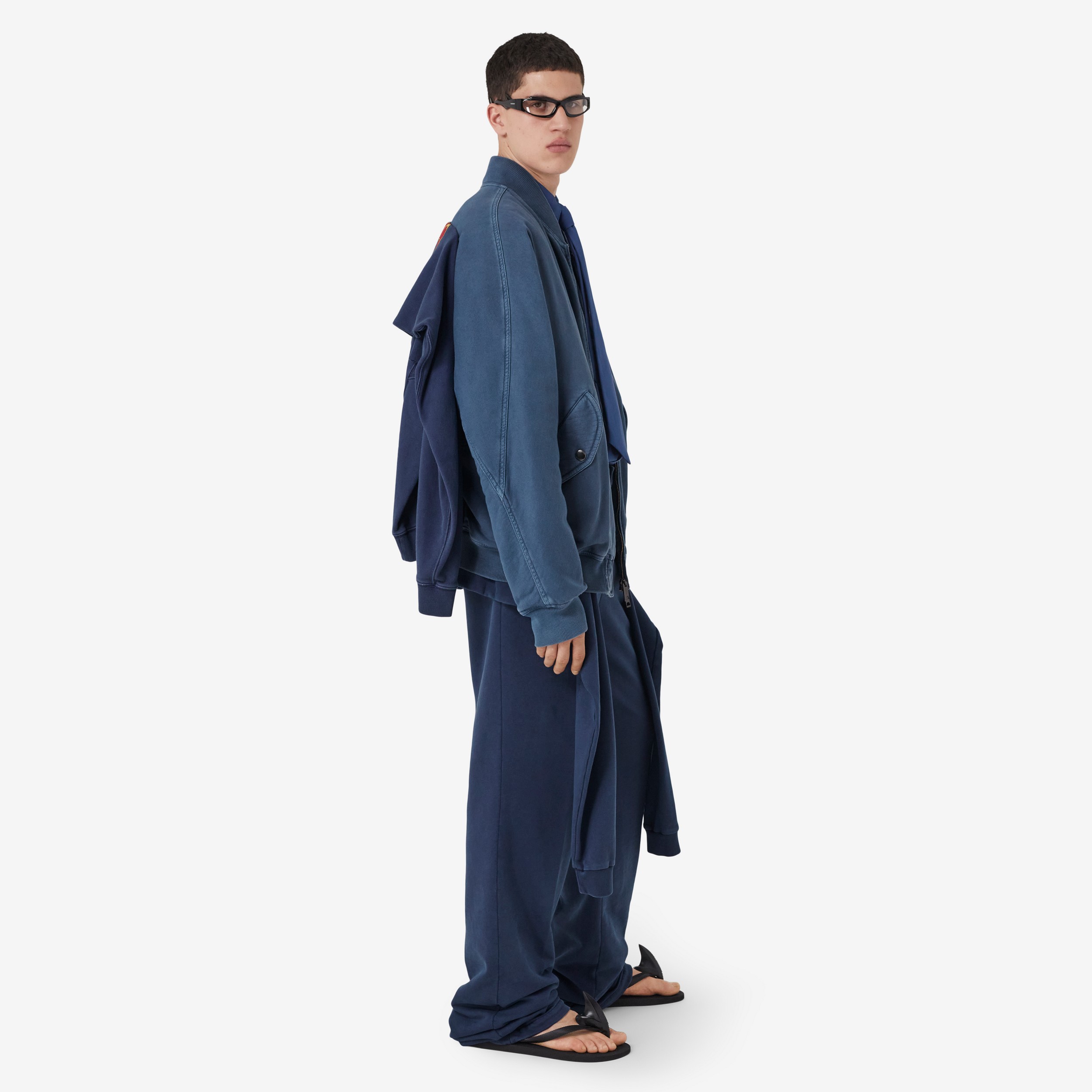 重塑版型棉质长裤 (柔和海军蓝) - 男士 | Burberry® 博柏利官网 - 3
