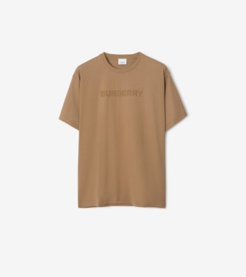 Logo Cotton T-shirt in Camel - Men | Burberry® Official