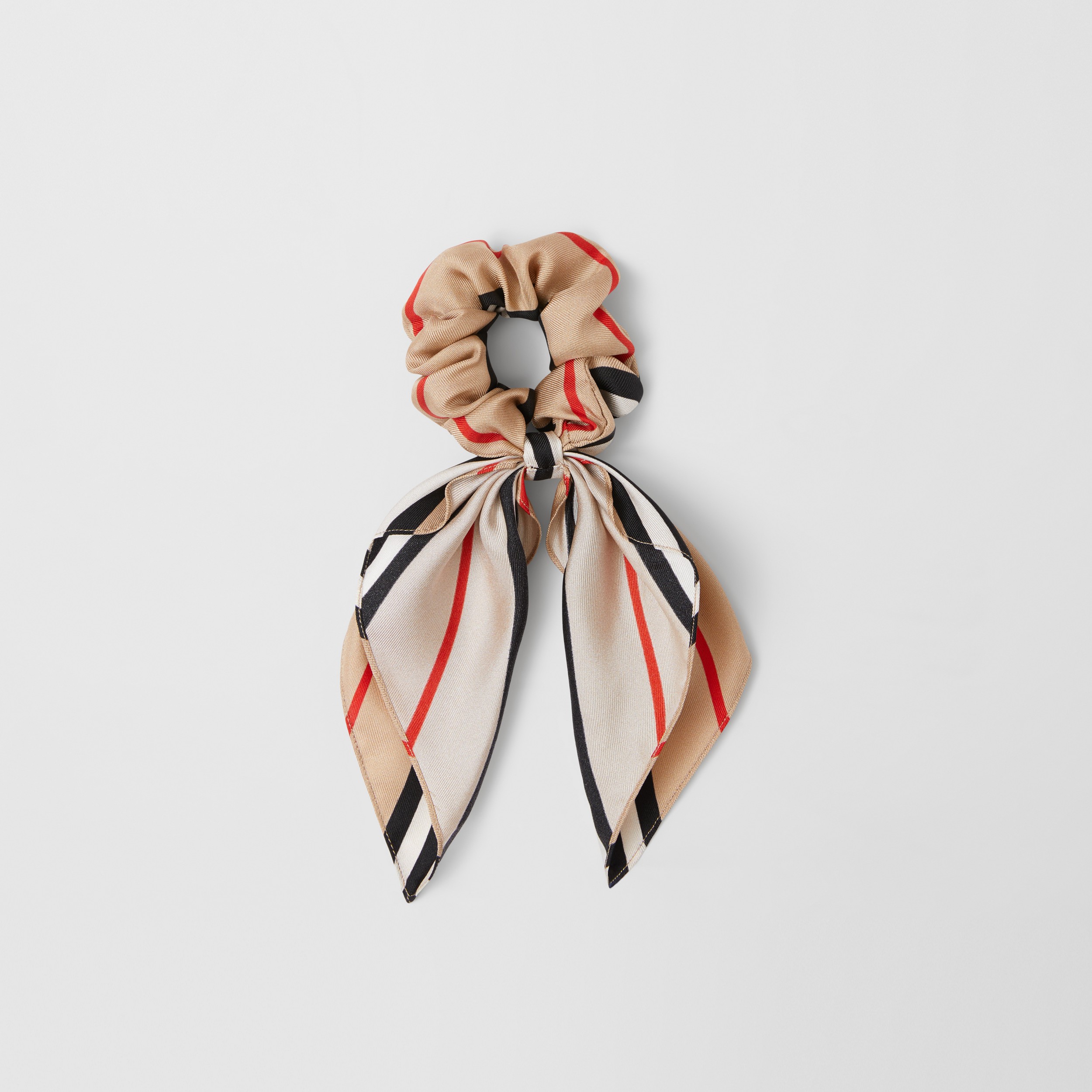 Icon Stripe Silk Twill Hair Tie in Archive Beige - Children | Burberry® Official - 3