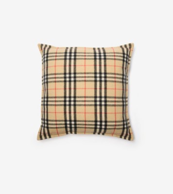 Check Cashmere Cushion in Sand beige | Burberry® Official