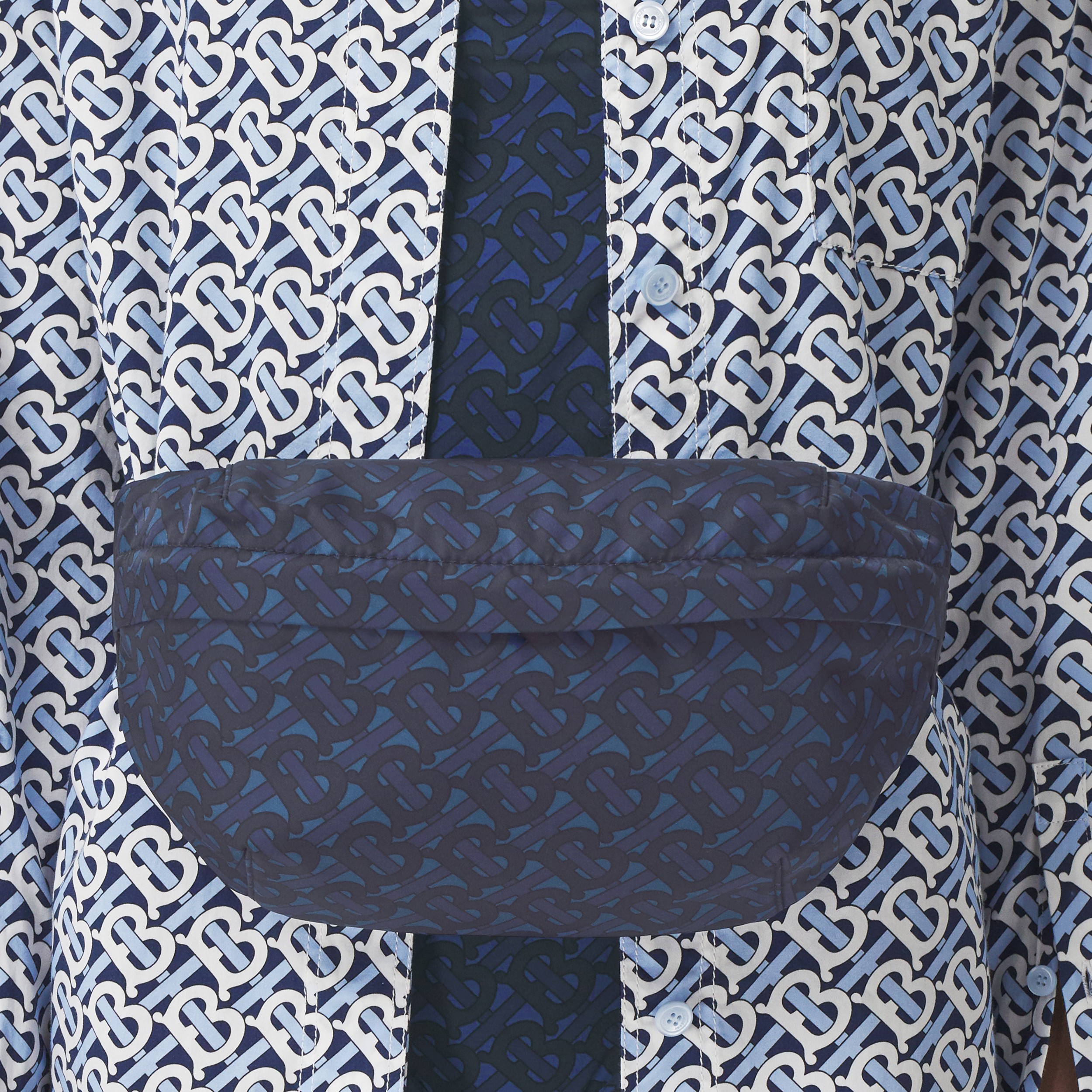Monogram Print Nylon Sonny Bum Bag in Deep Royal Blue - Men | Burberry® Official - 3