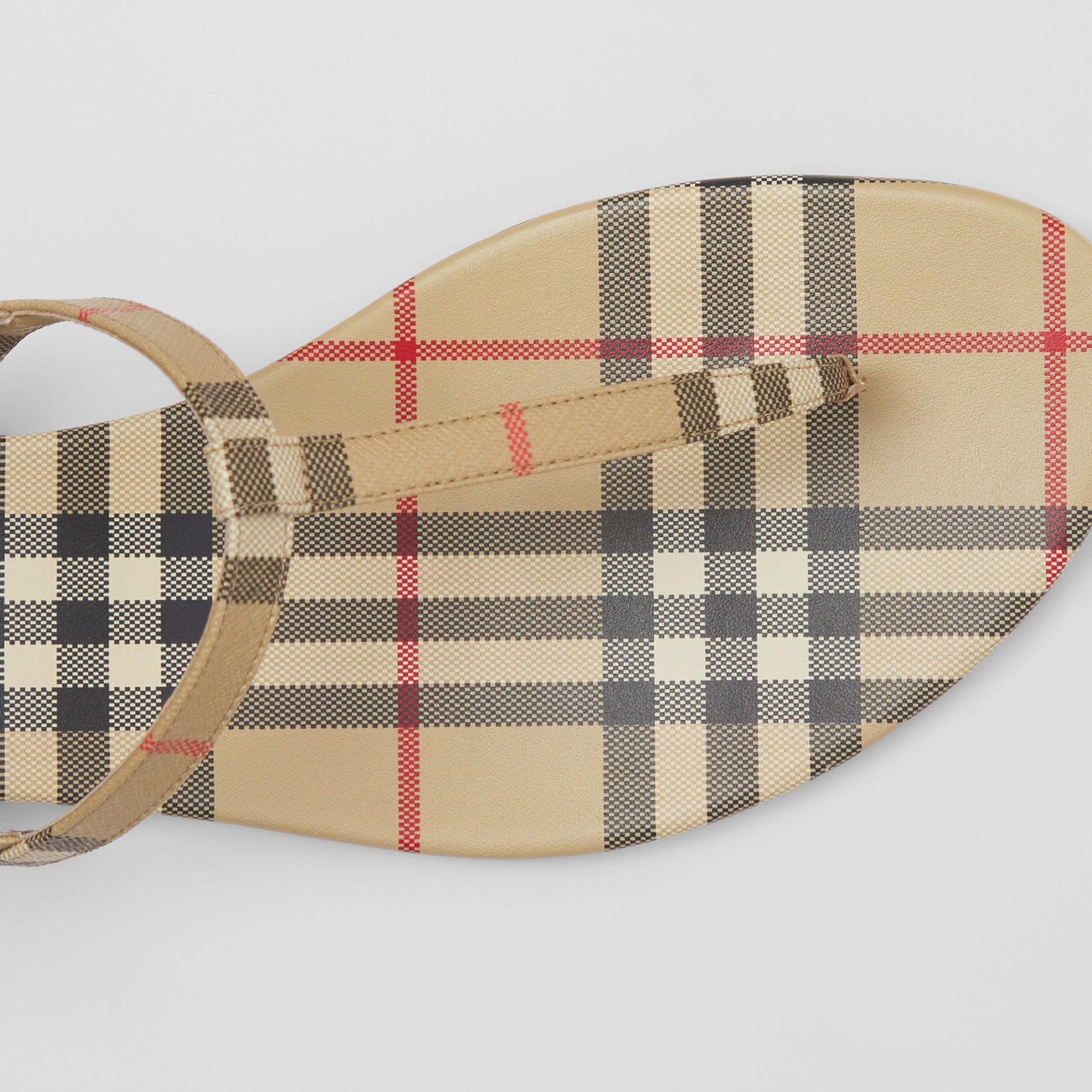 Vintage Check and Lambskin Sandals in Archive Beige - Women | Burberry® Official - 2