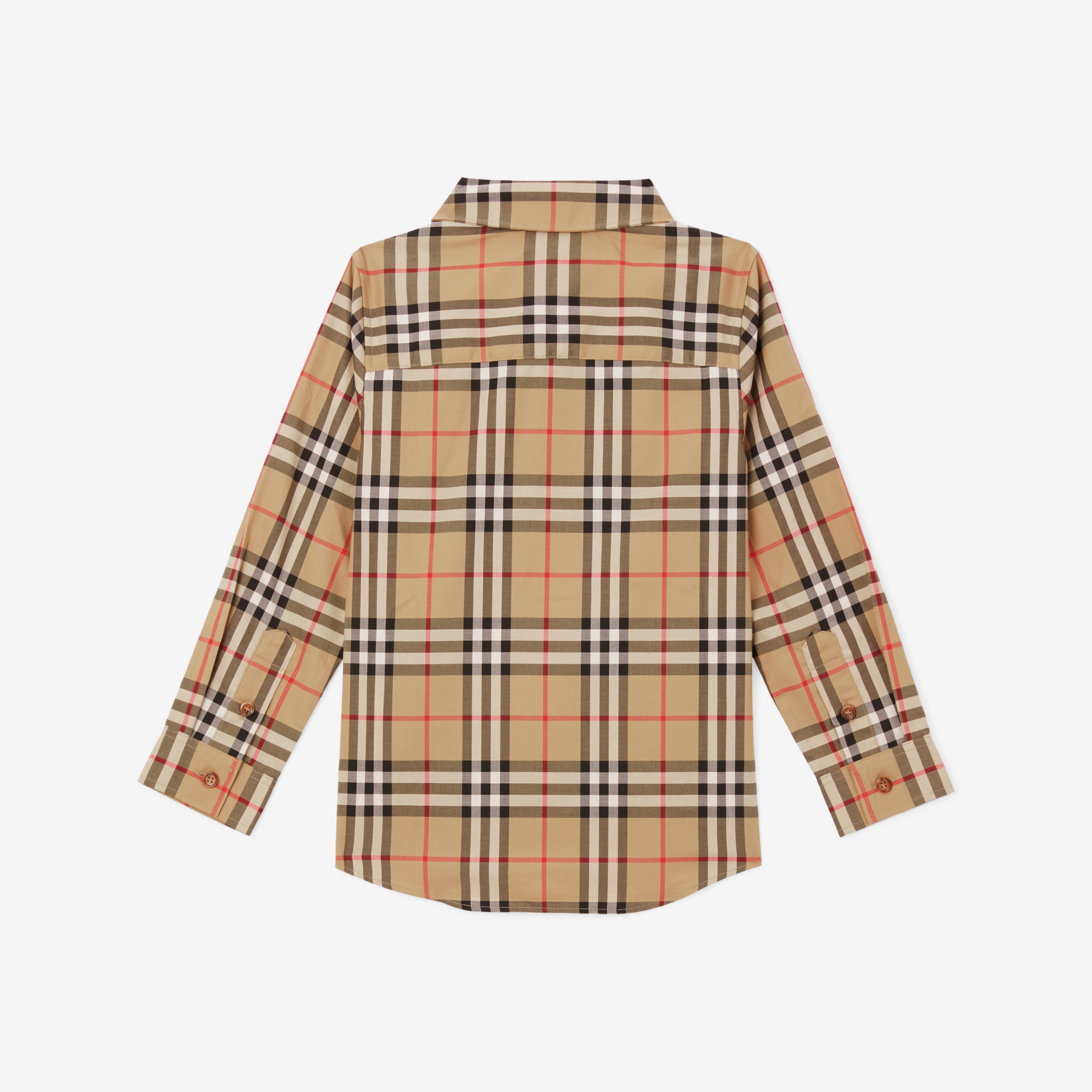 Vintage Check Stretch Cotton Shirt In Archive Beige Burberry® Official 