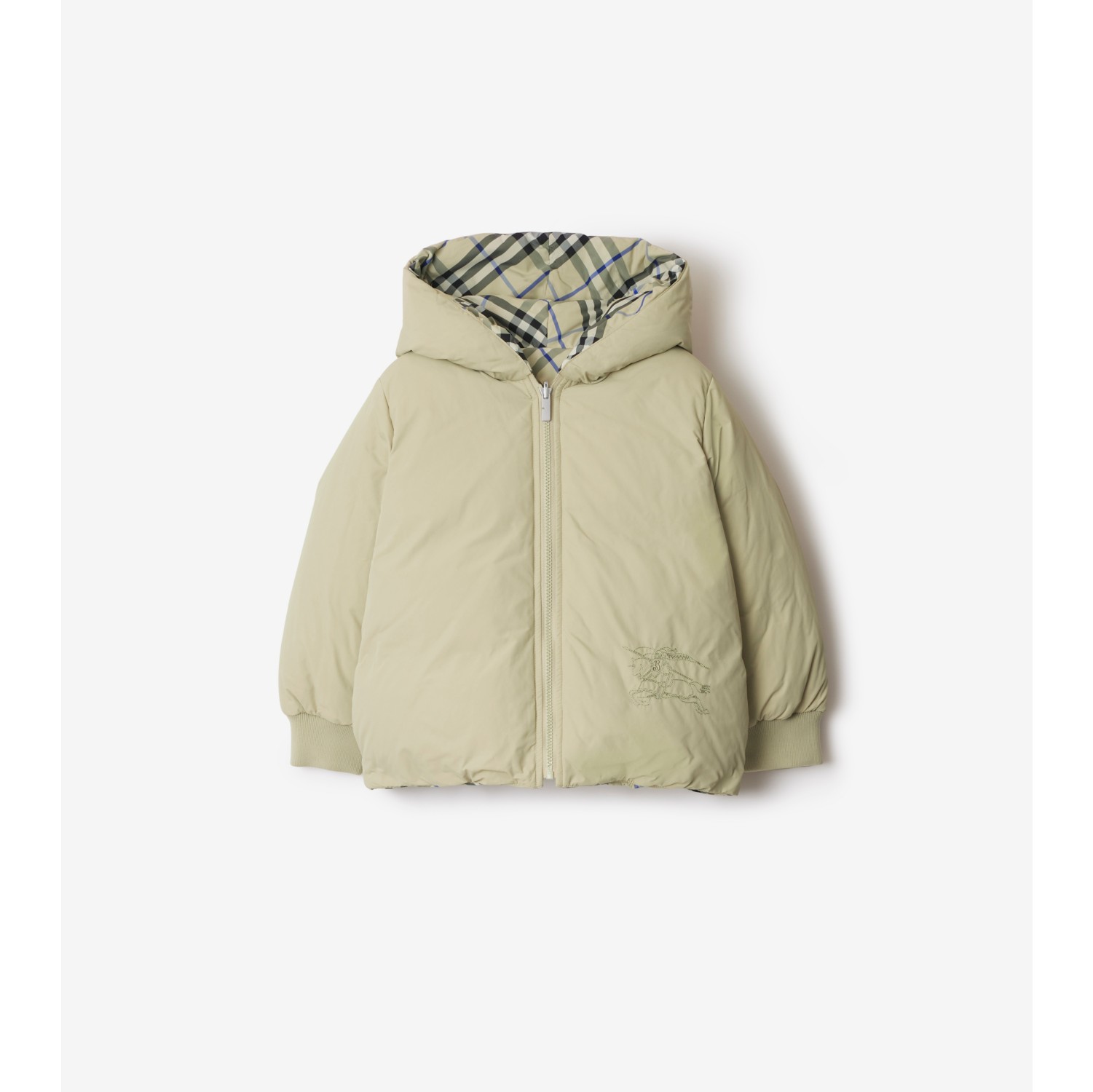 Reversible Check Nylon Puffer Jacket