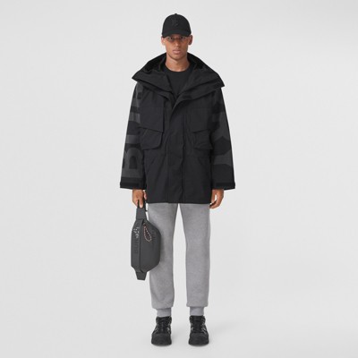 Logo Print Nylon Hooded Jacket in Black - Men | Burberry® Official Logo Print Nylon Hooded Jacket in Black - Men | Burberry® Official