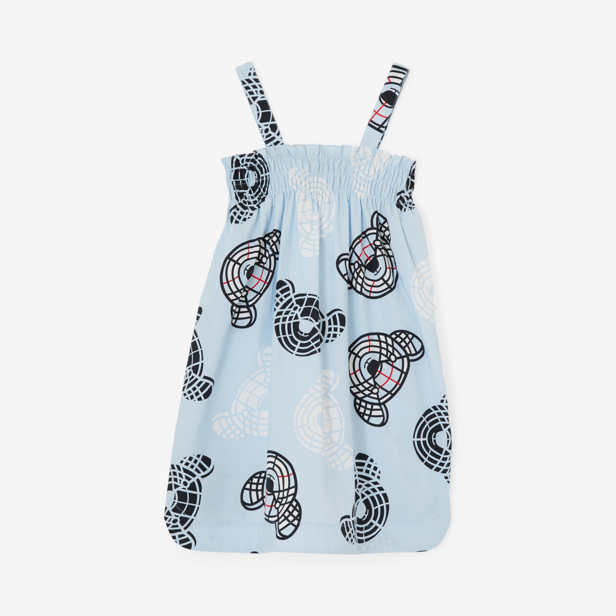 Thomas Bear Print Cotton Smock Dress in Pale Blue | Burberry® Official - 2