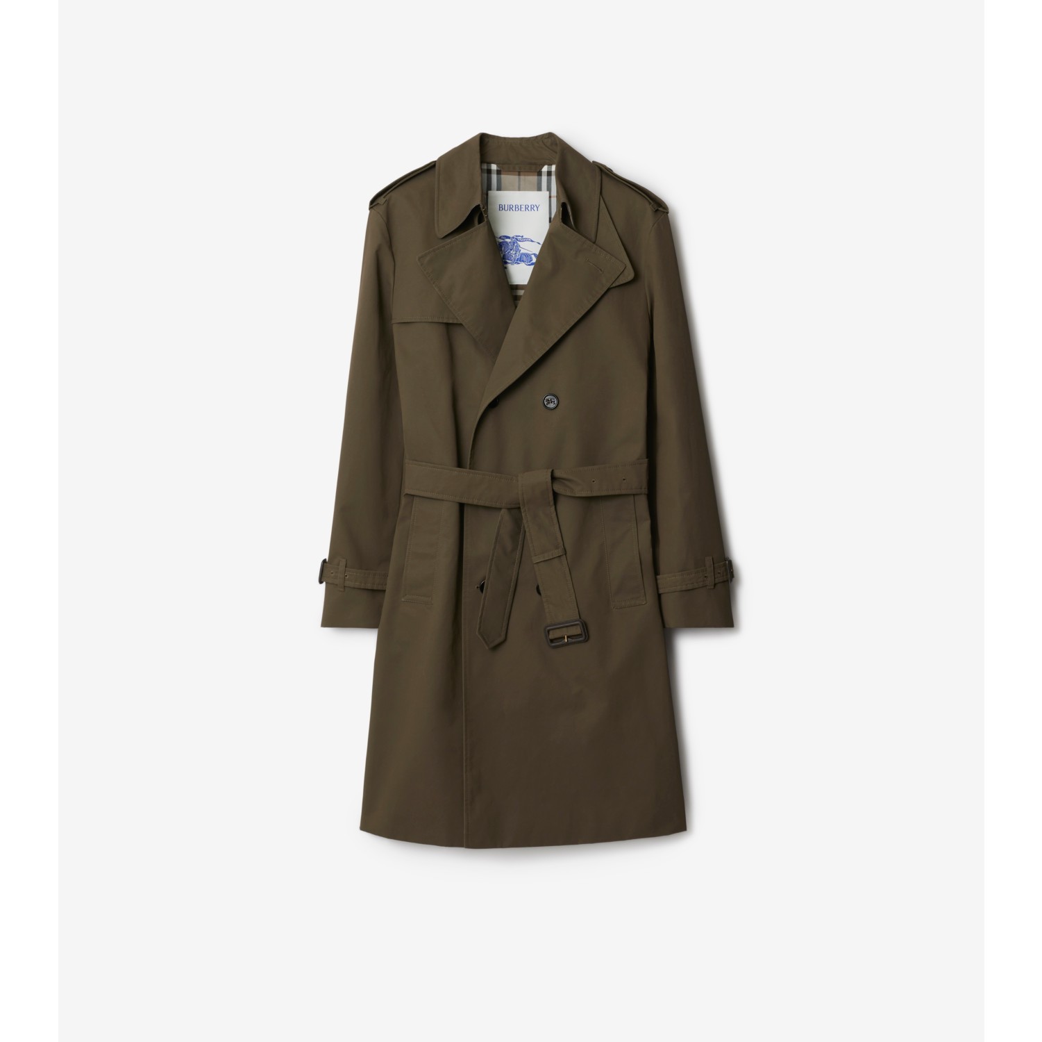 Langer Trenchcoat aus Baumwolle und Nylon