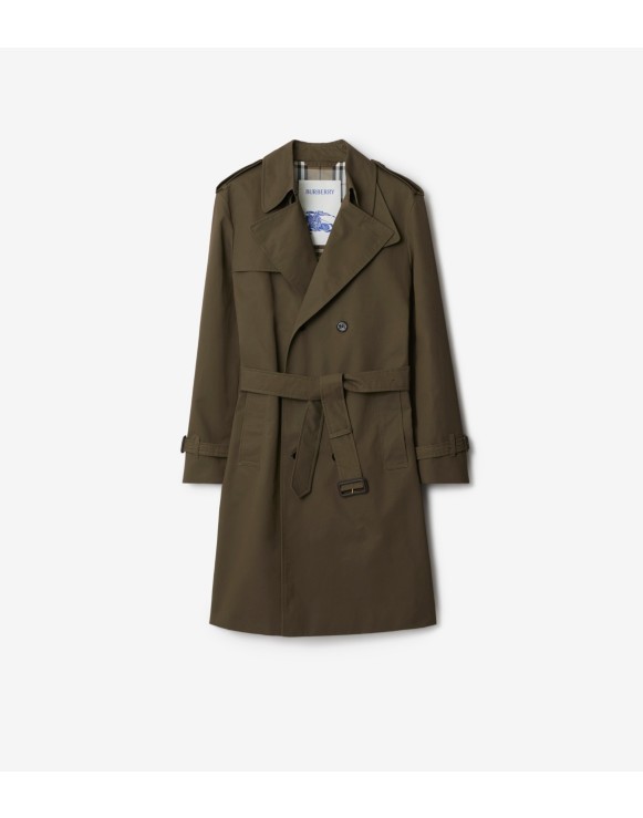 Trench lungo in nylon e cotone
