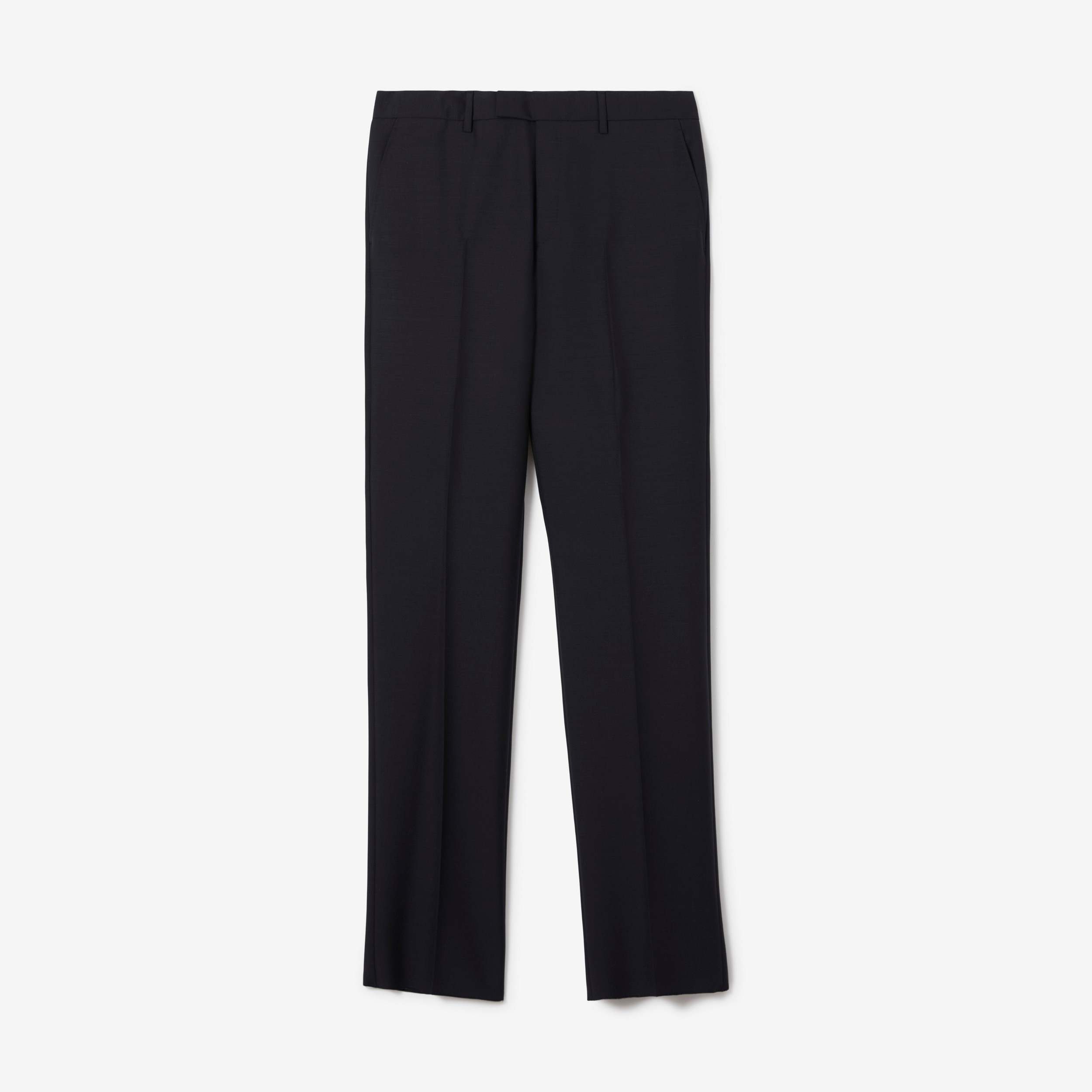 Classic Fit Wool Mohair Tailored Trousers in Navy - Men | Burberry® Official - 1