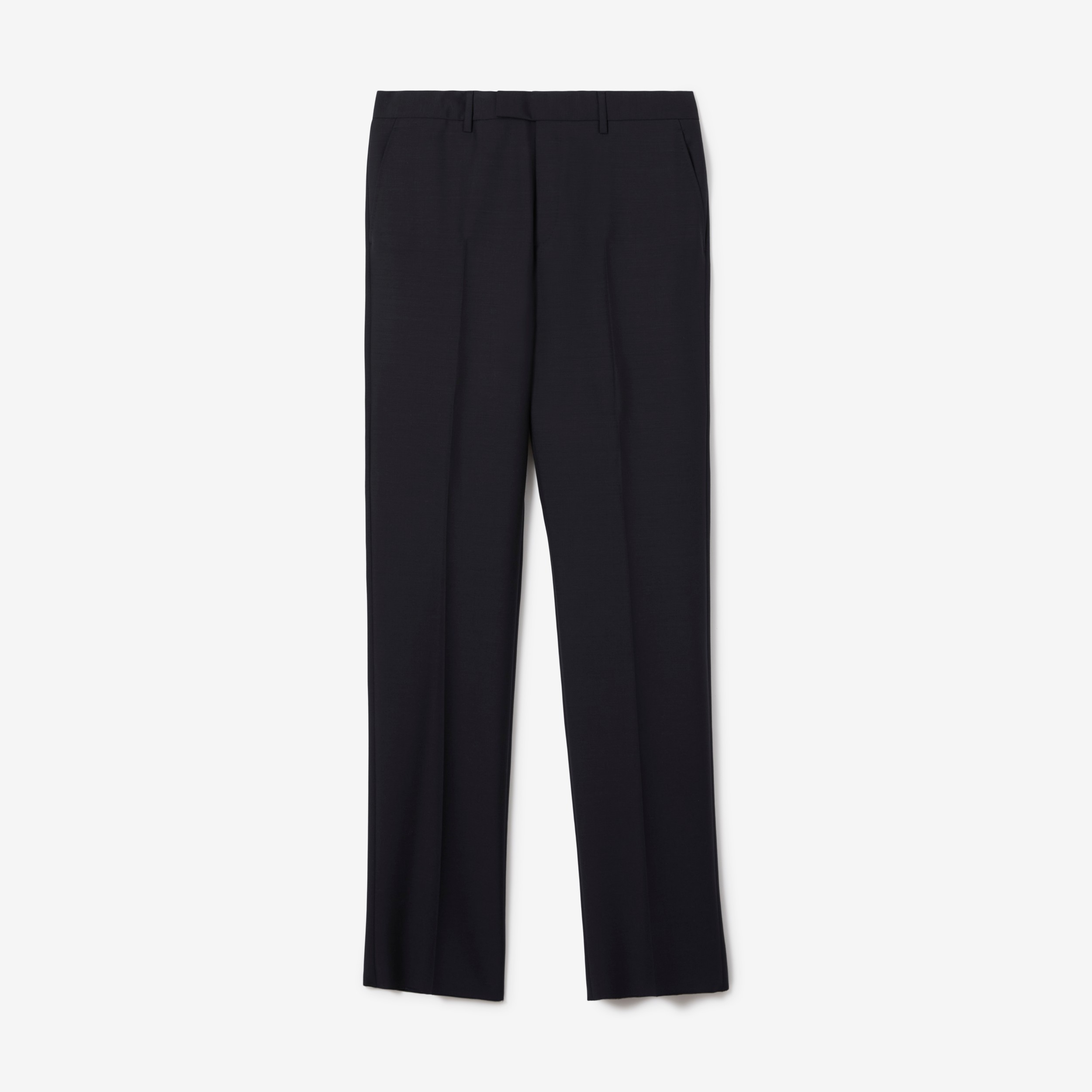Classic Fit Wool Mohair Tailored Trousers in Navy - Men | Burberry® Official - 1
