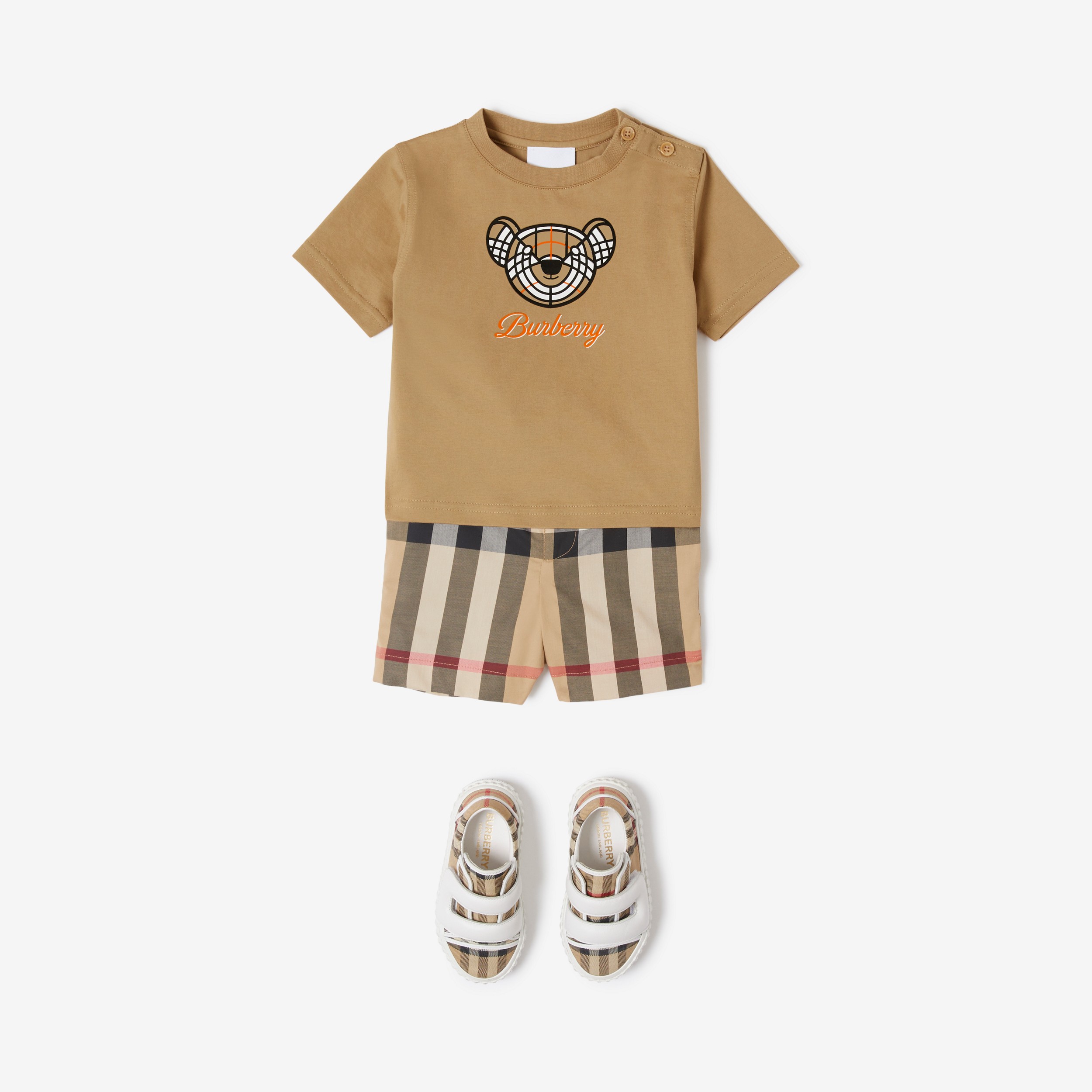 Thomas Bear Motif Cotton T-shirt in Archive Beige - Children | Burberry® Official - 4