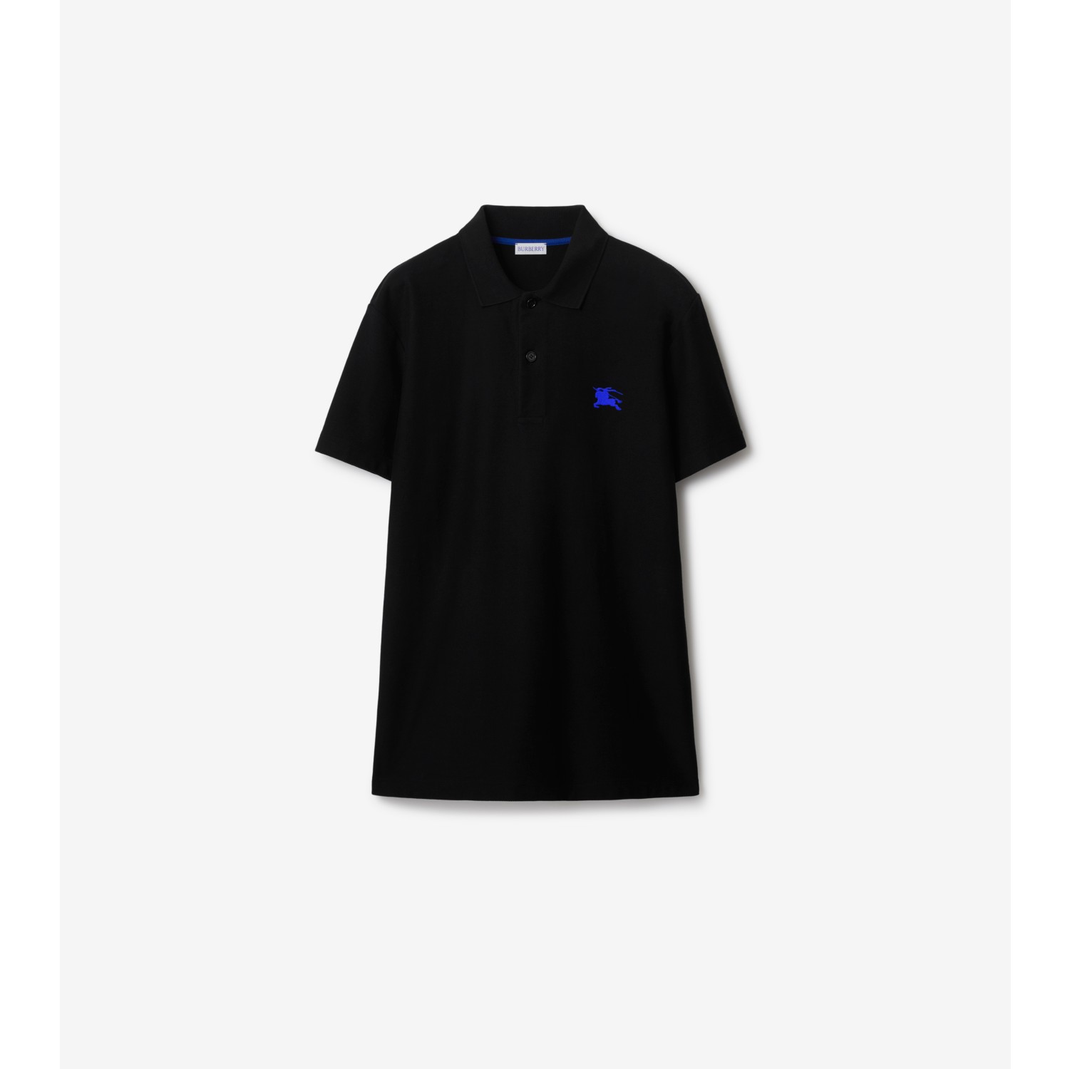 Cotton Polo Shirt in Black Men Burberry Official