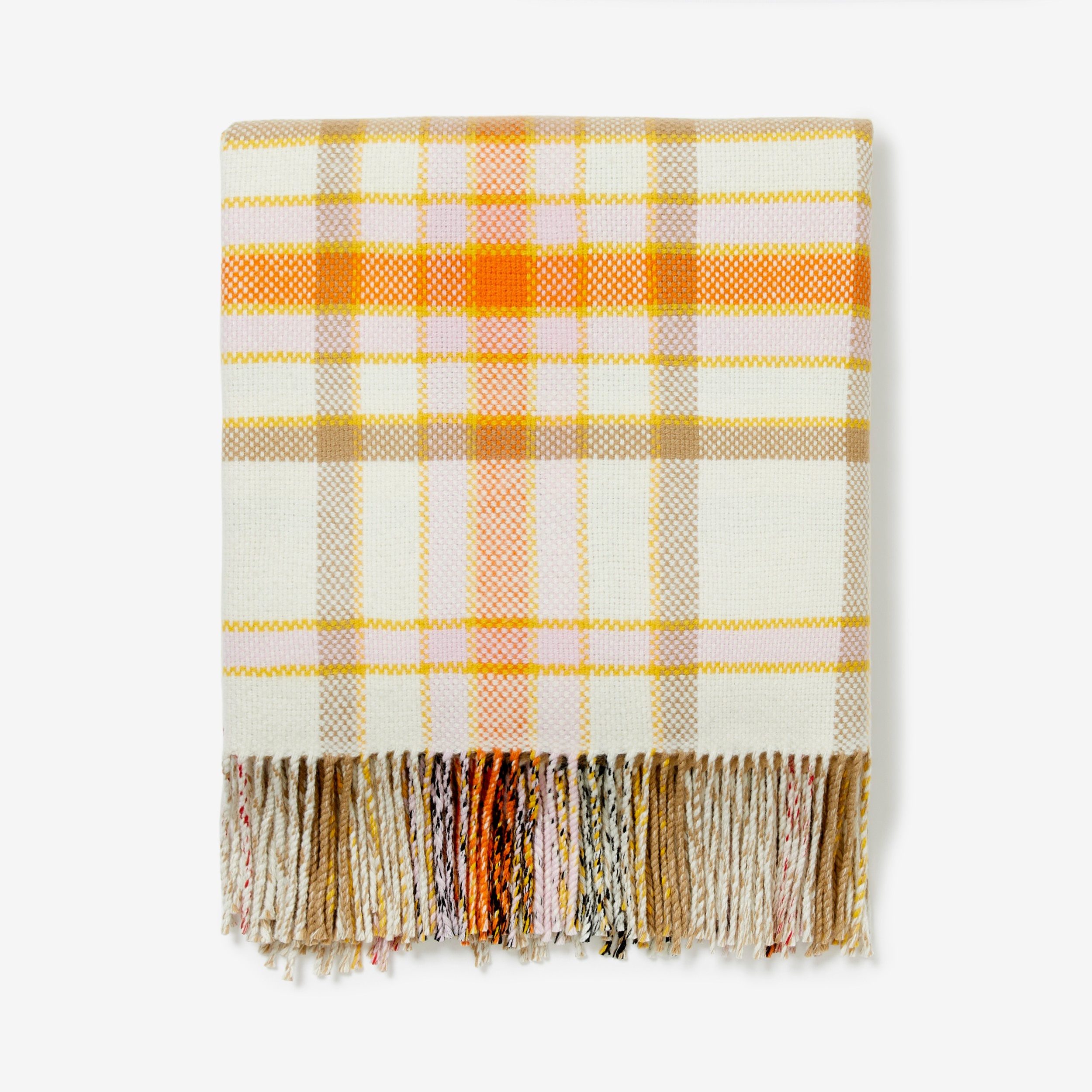 Check Cashmere Wool Reversible Blanket in Archive Beige/orange | Burberry® Official - 2