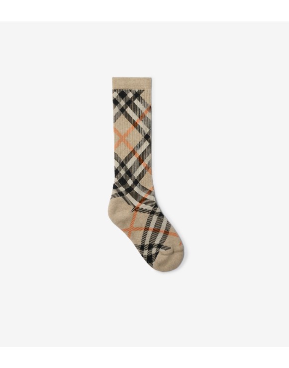 Check Cotton Blend Socks