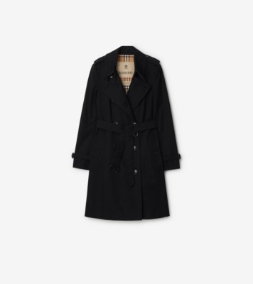 ジャケット・アウター BURBERRY LONDON trench coat THE CHELSEA Mid-length Chelsea Heritage Trench Coat in Black - Women, Cotton