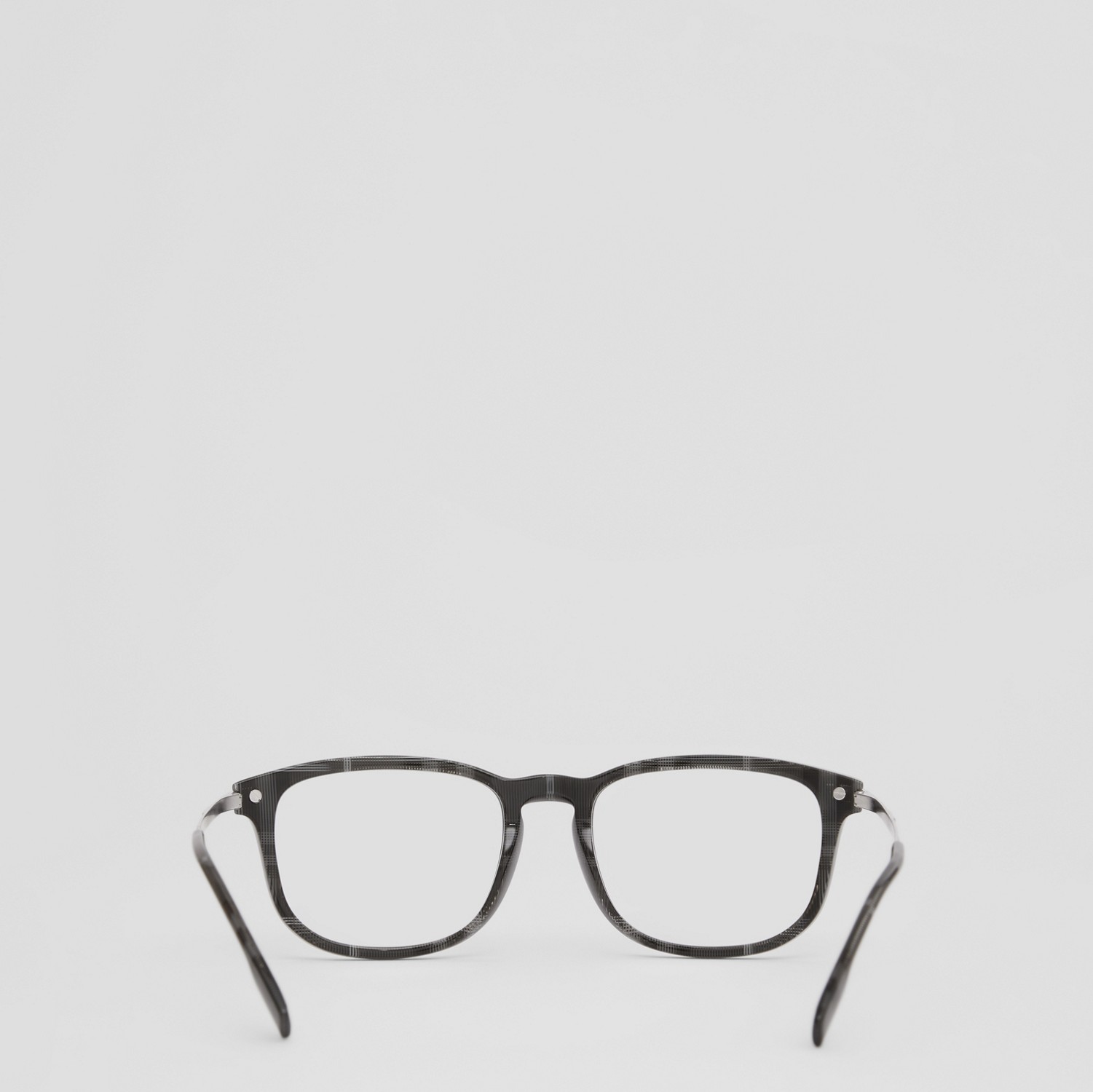 Check Detail Rectangular Optical Frames in Black - Men | Burberry® Official
