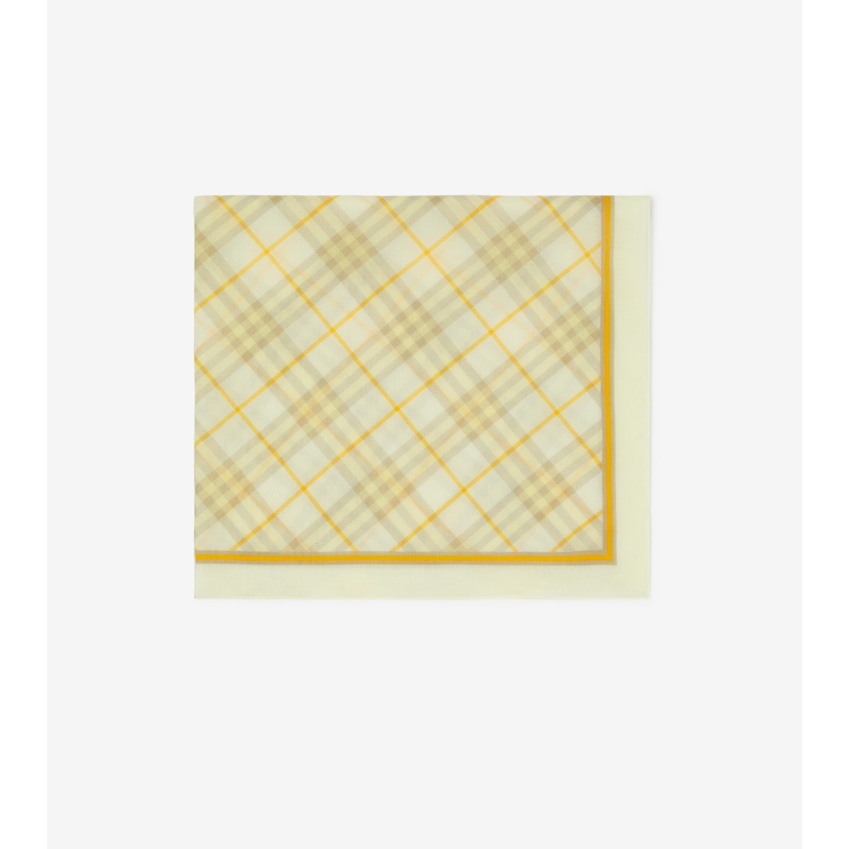 Burberry Check Cotton Scarf In Wheat