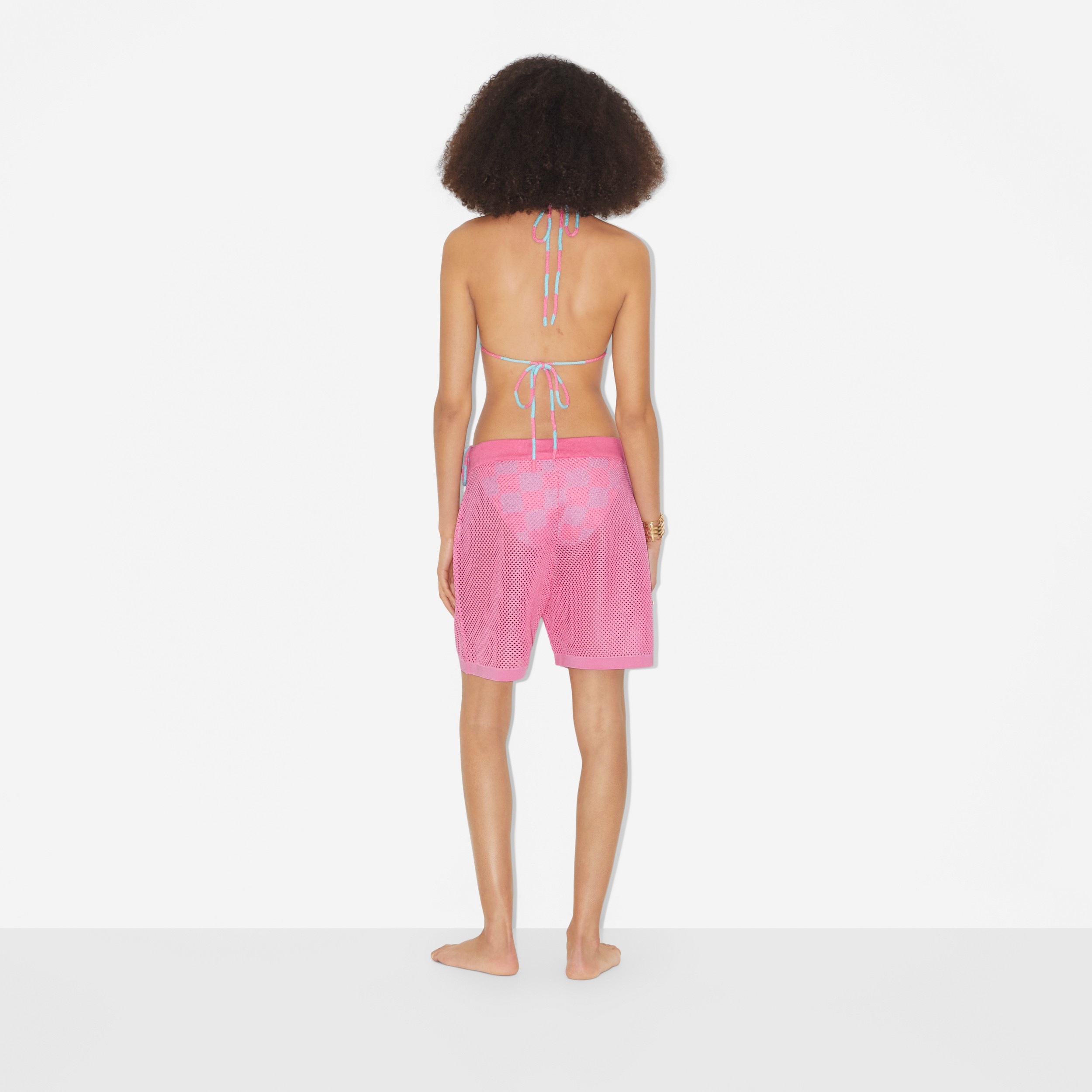 Shorts de malha com estampa EKD (Rosa Chiclete) - Mulheres | Burberry® oficial - 4