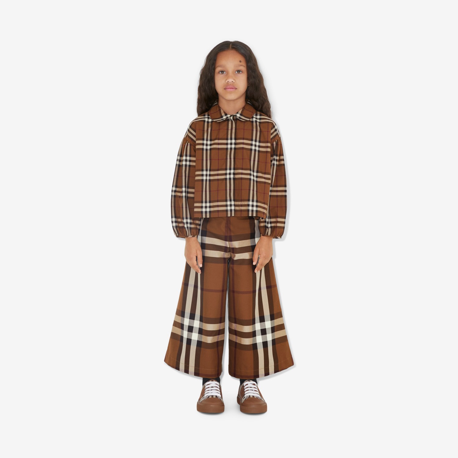 格纹棉质女衫 (深桦木棕) | Burberry® 博柏利官网