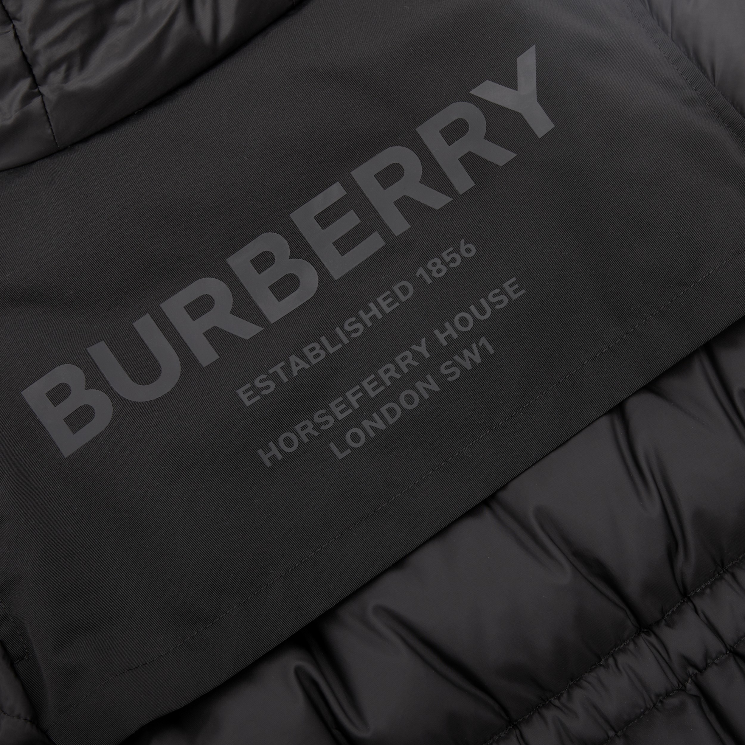 Horseferry Print Down-filled Puffer Coat in Black | Burberry® Official - 2